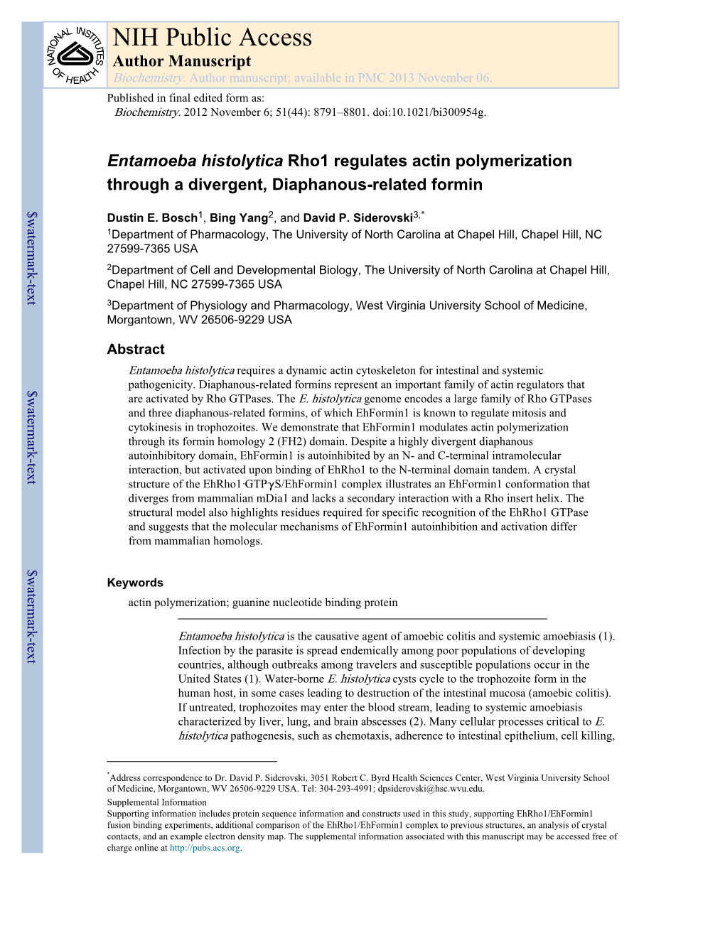 NIH Public Access Author Manuscript Biochemistry