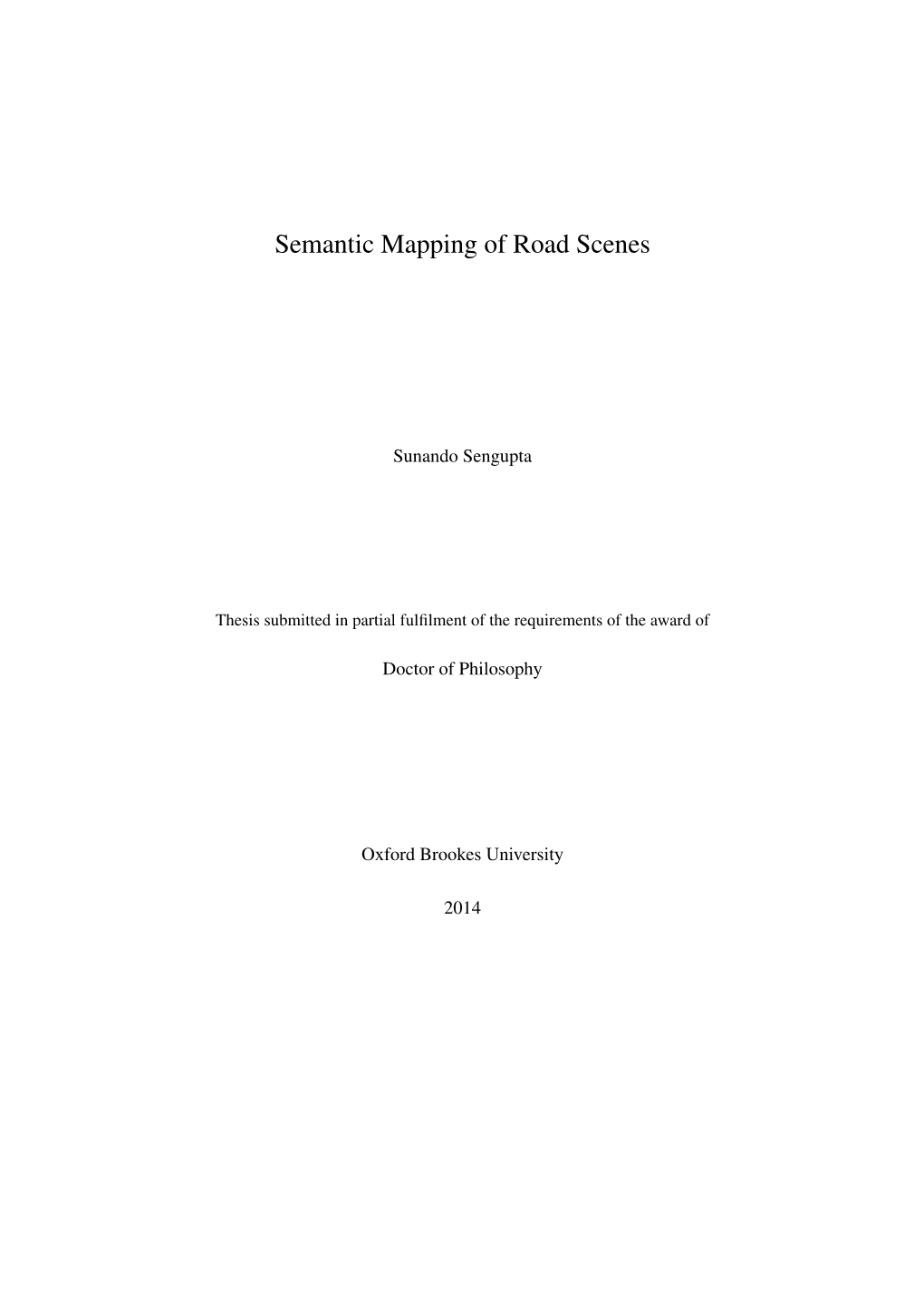 Semantic Mapping of Road Scenes