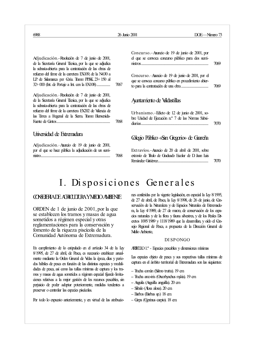 I. Disposiciones Generales