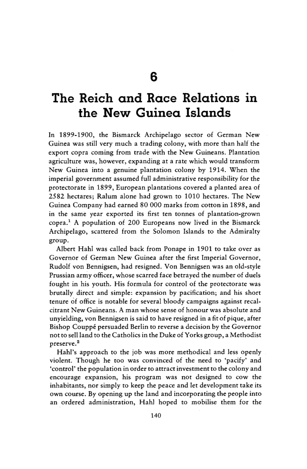 The Reich and Race Relations in the New Guinea Islands