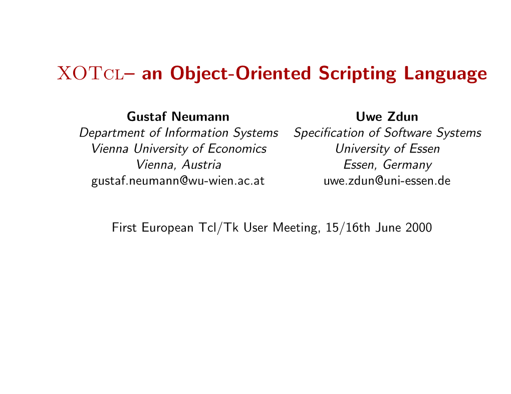 An Object-Oriented Scripting Language