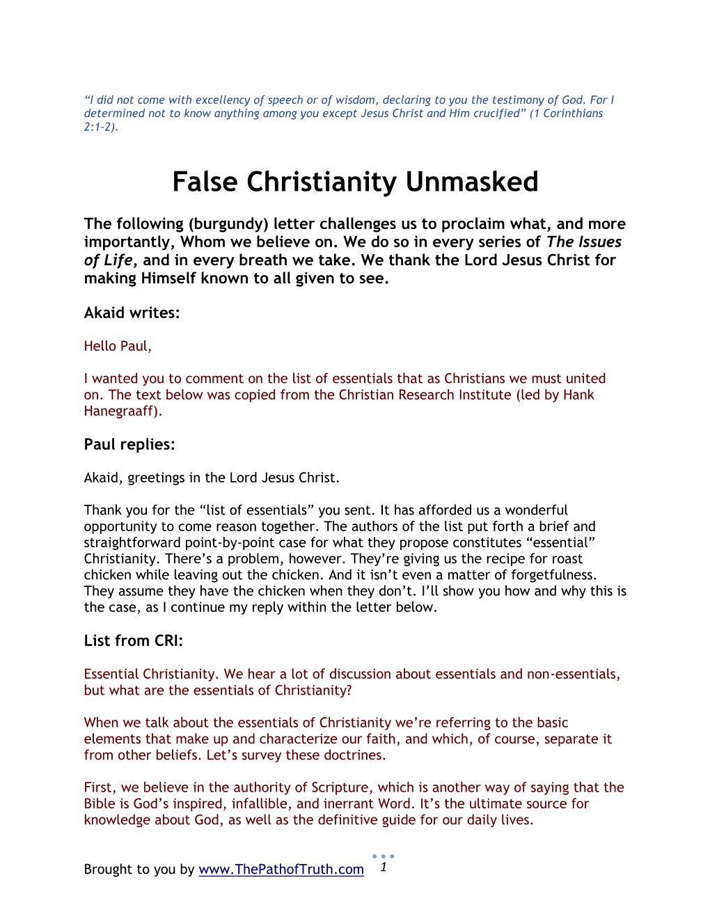 False Christianity Unmasked