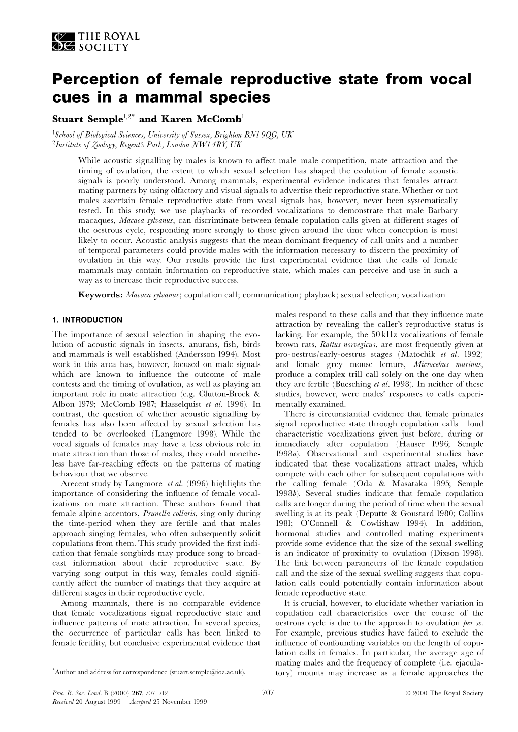 Perception of Female Reproductive State from Vocal