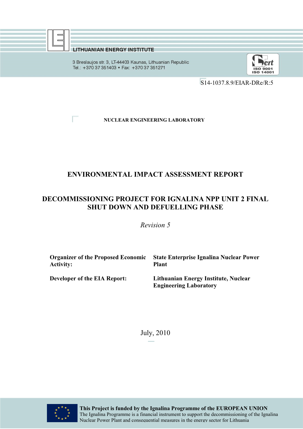 Environmental Impact Assessment Report