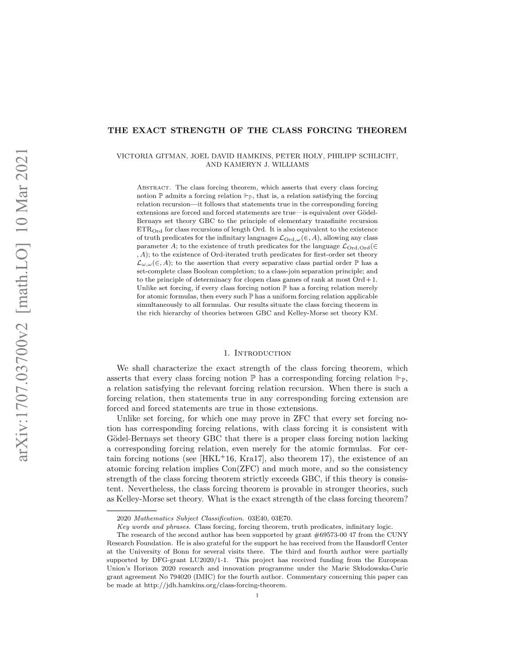 Arxiv:1707.03700V2 [Math.LO] 10 Mar 2021 Ocdadfre Ttmnsaetu Ntoeextensions