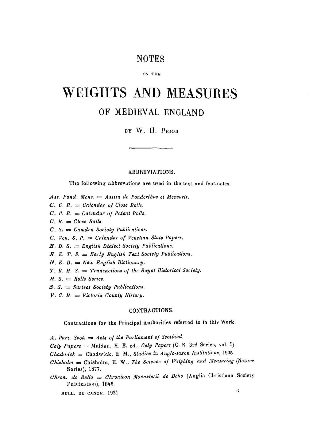 Weights and Measure S