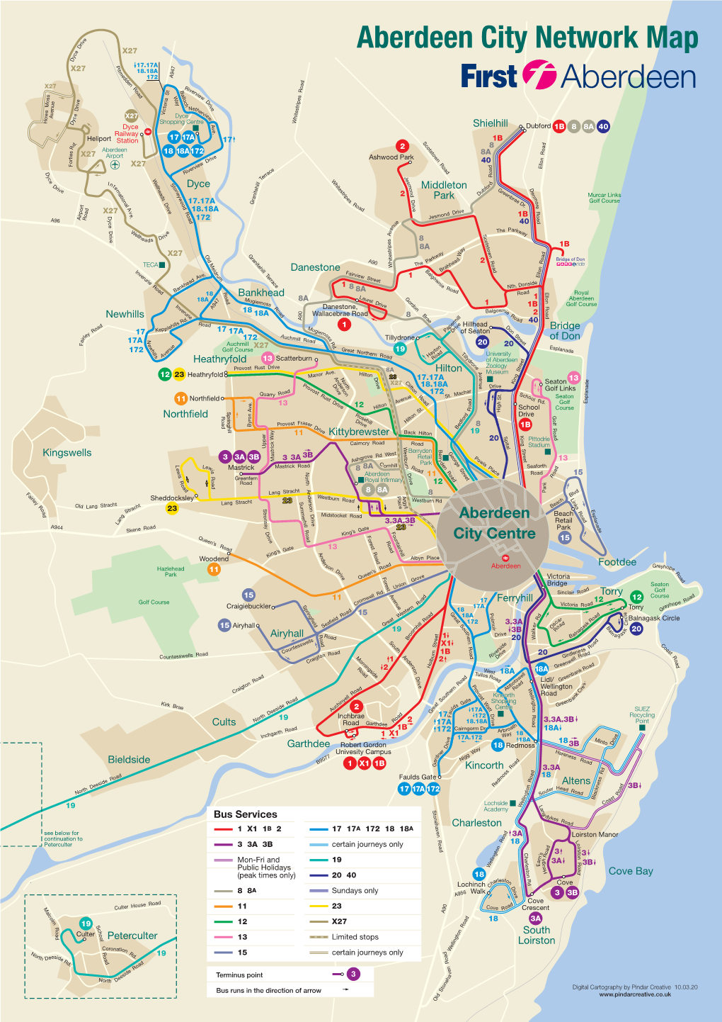 Aberdeen City Network Map D X27 E C Y D