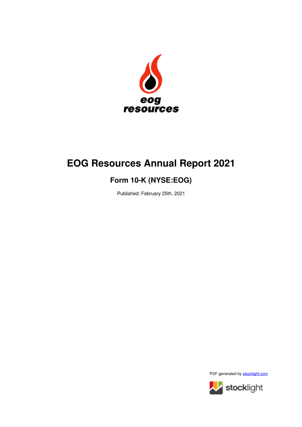 EOG Resources Annual Report 2021