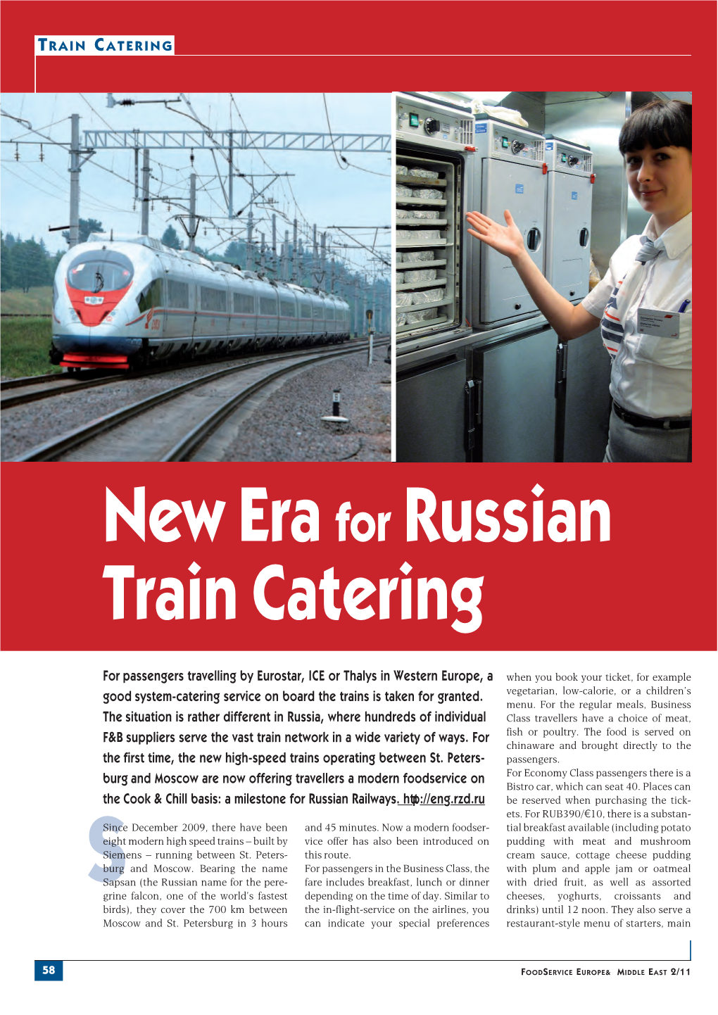 New Era for Russian Train Catering