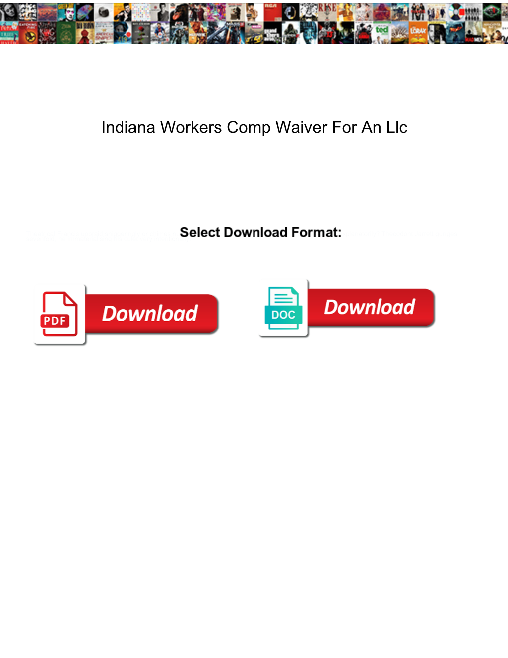 Indiana Workers Comp Waiver for an Llc