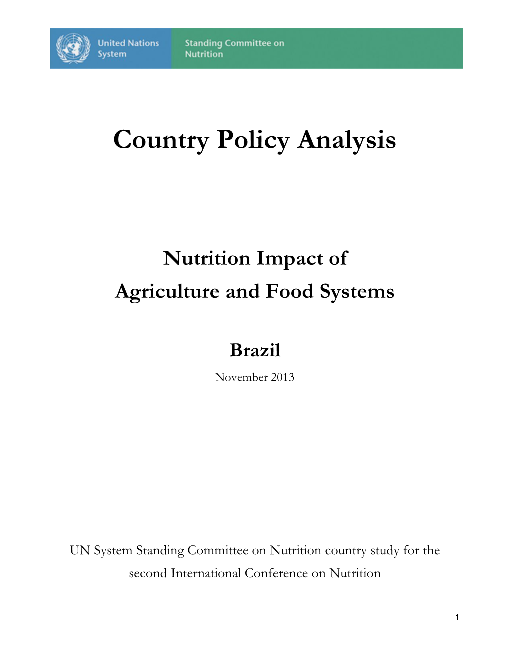 Country Policy Analysis