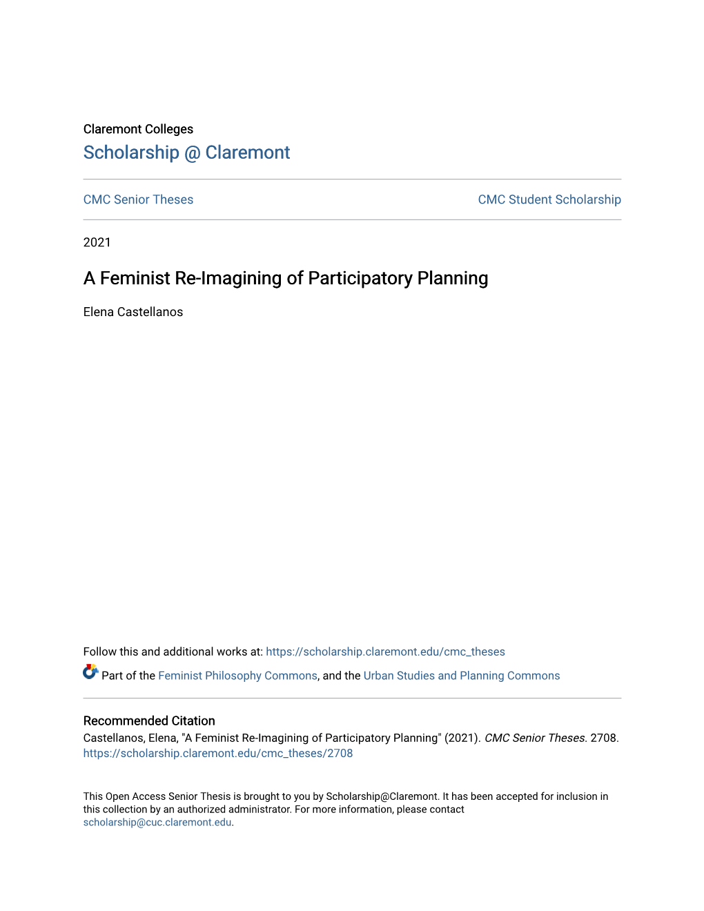 A Feminist Re-Imagining of Participatory Planning