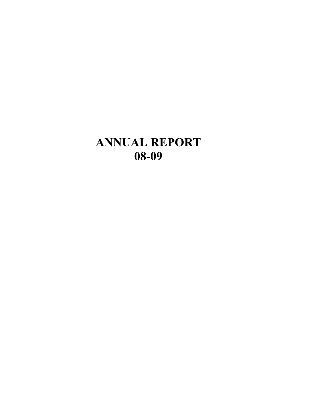 Annual Report 08-09