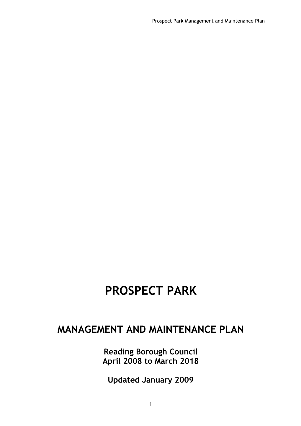 Prospect Park Management Plan