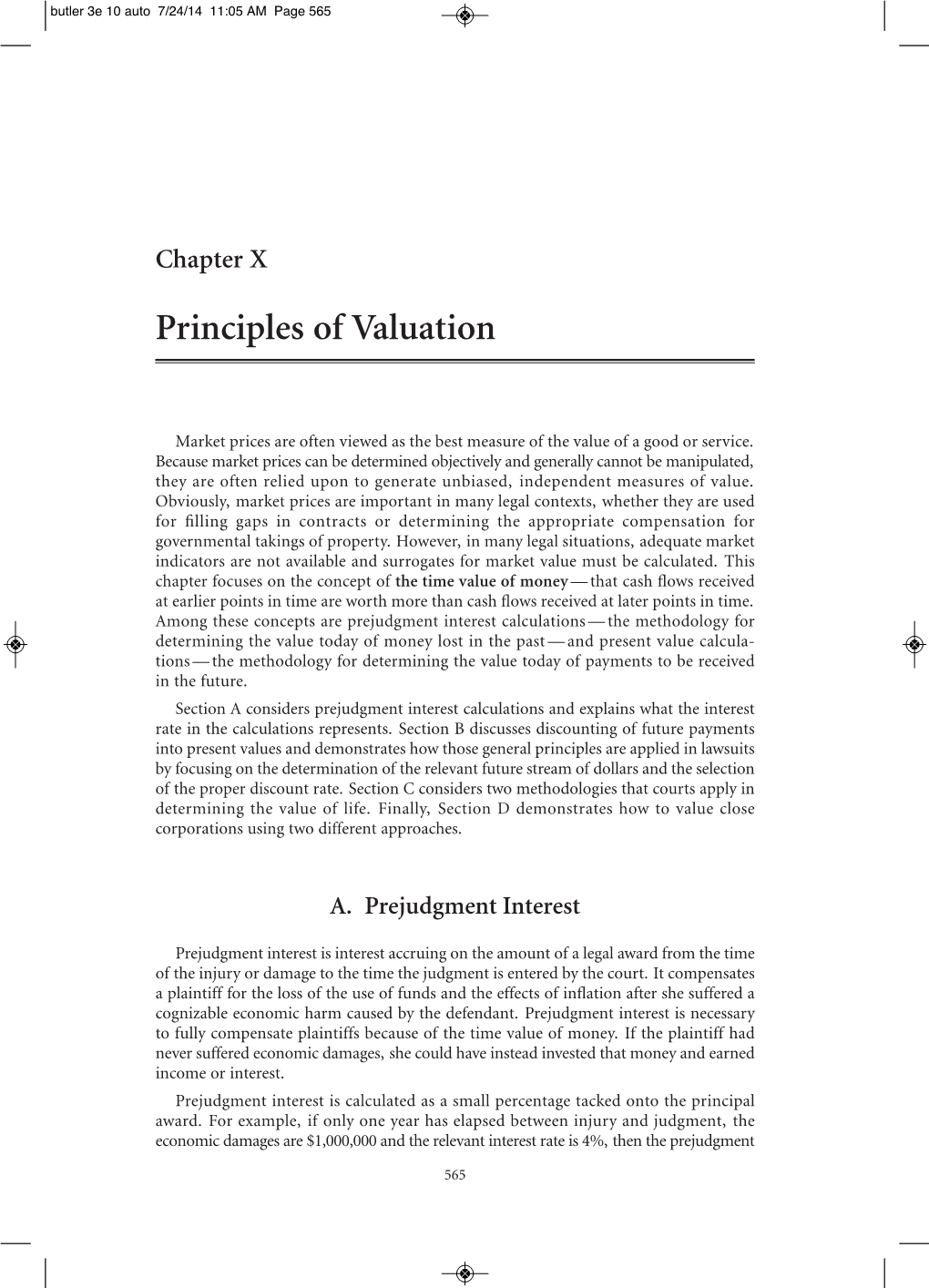 Principles of Valuation