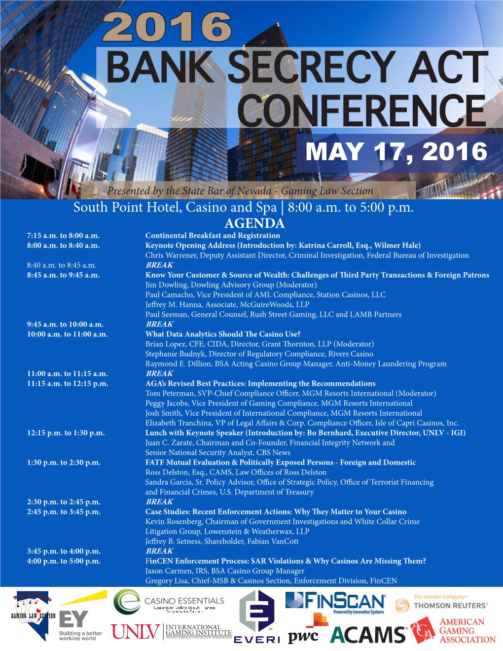 Bank Secrecy Act 2016 Conference