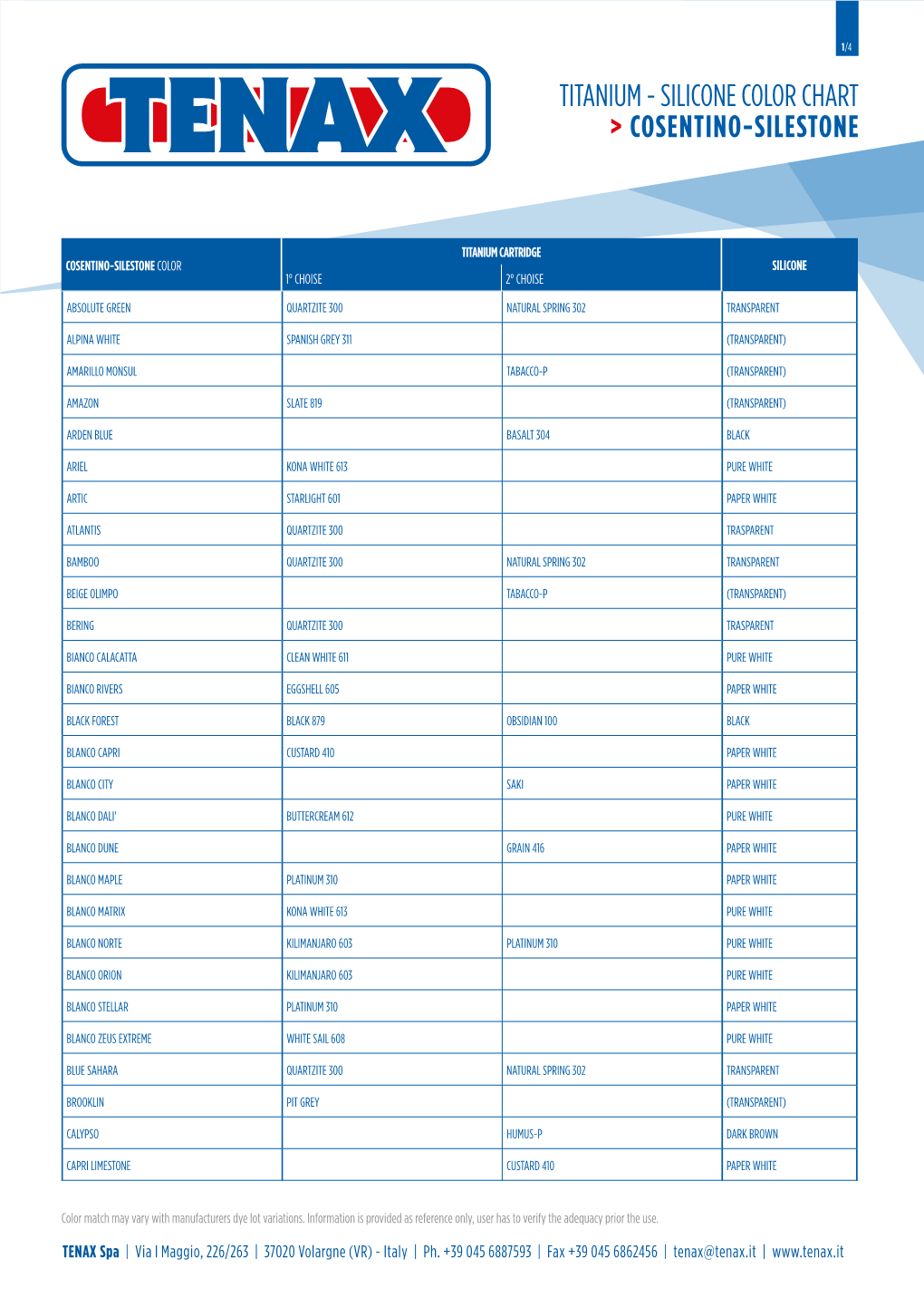 Titanium - Silicone Color Chart > Cosentino-Silestone