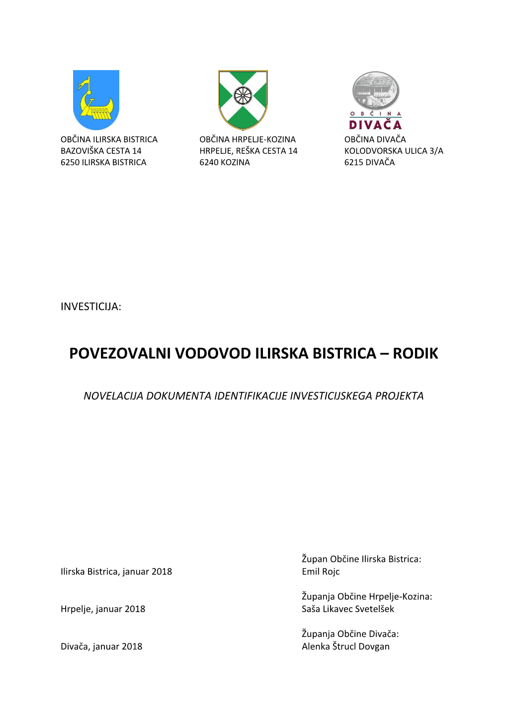 Povezovalni Vodovod Ilirska Bistrica – Rodik