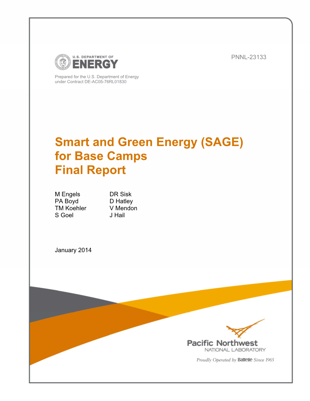 Smart and Green Energy (SAGE) for Base Camps Final Report