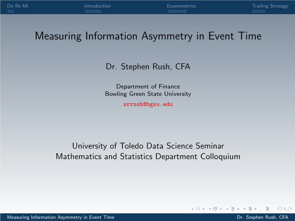 Measuring Information Asymmetry in Event Time