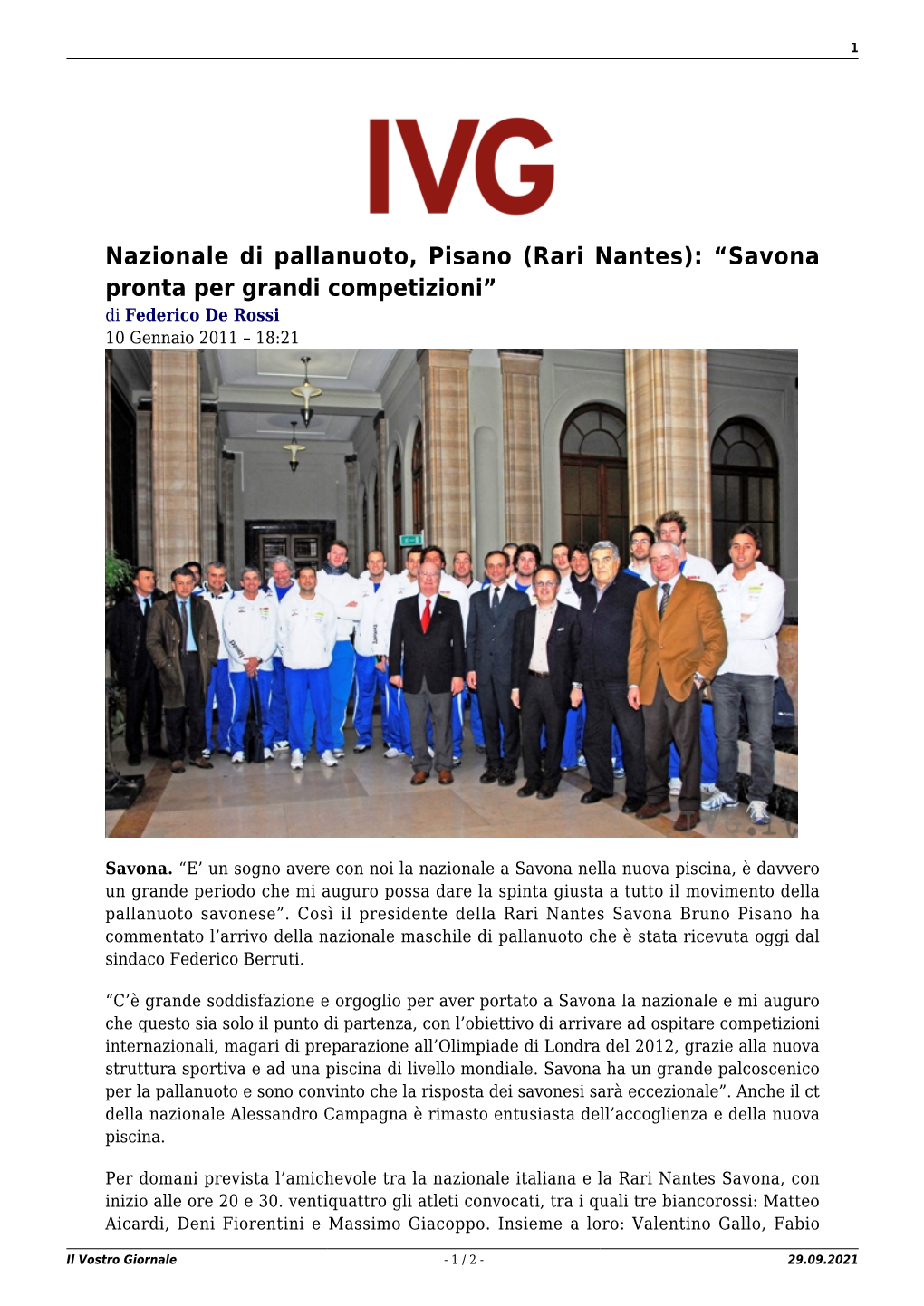 Il Vostro Giornale - 1 / 2 - 29.09.2021 2