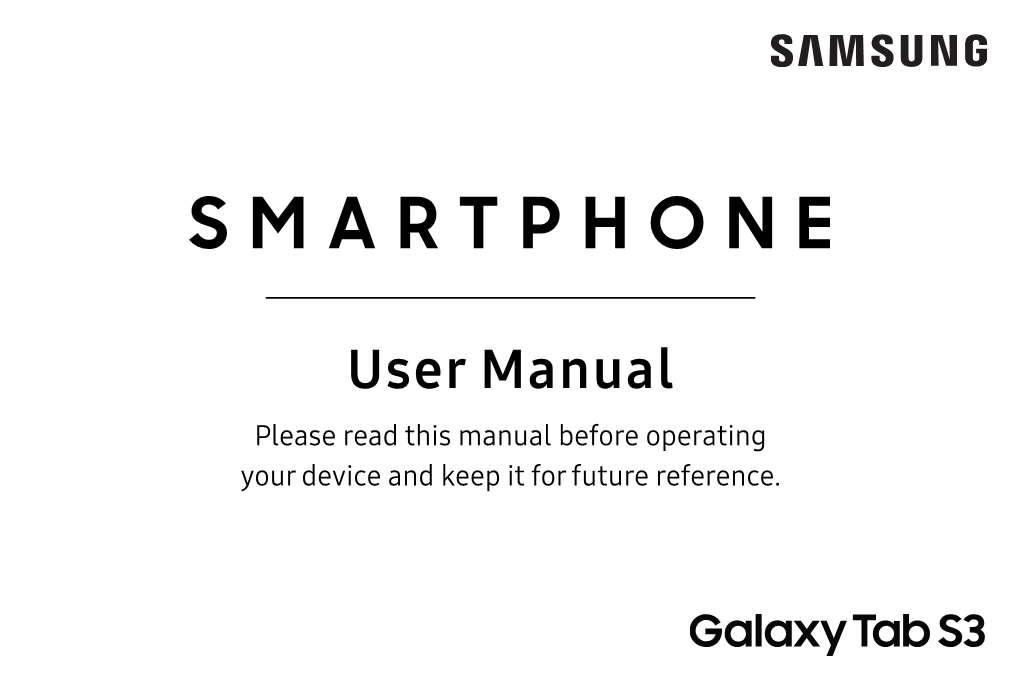 Samsung Galaxy Tab S3 T820 User Manual