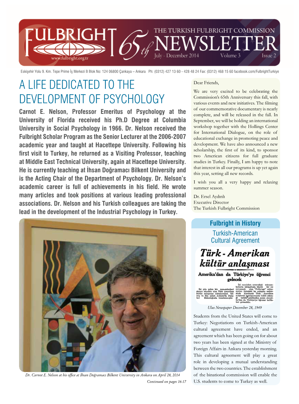 A Life Dedicated to the Development of Psychology