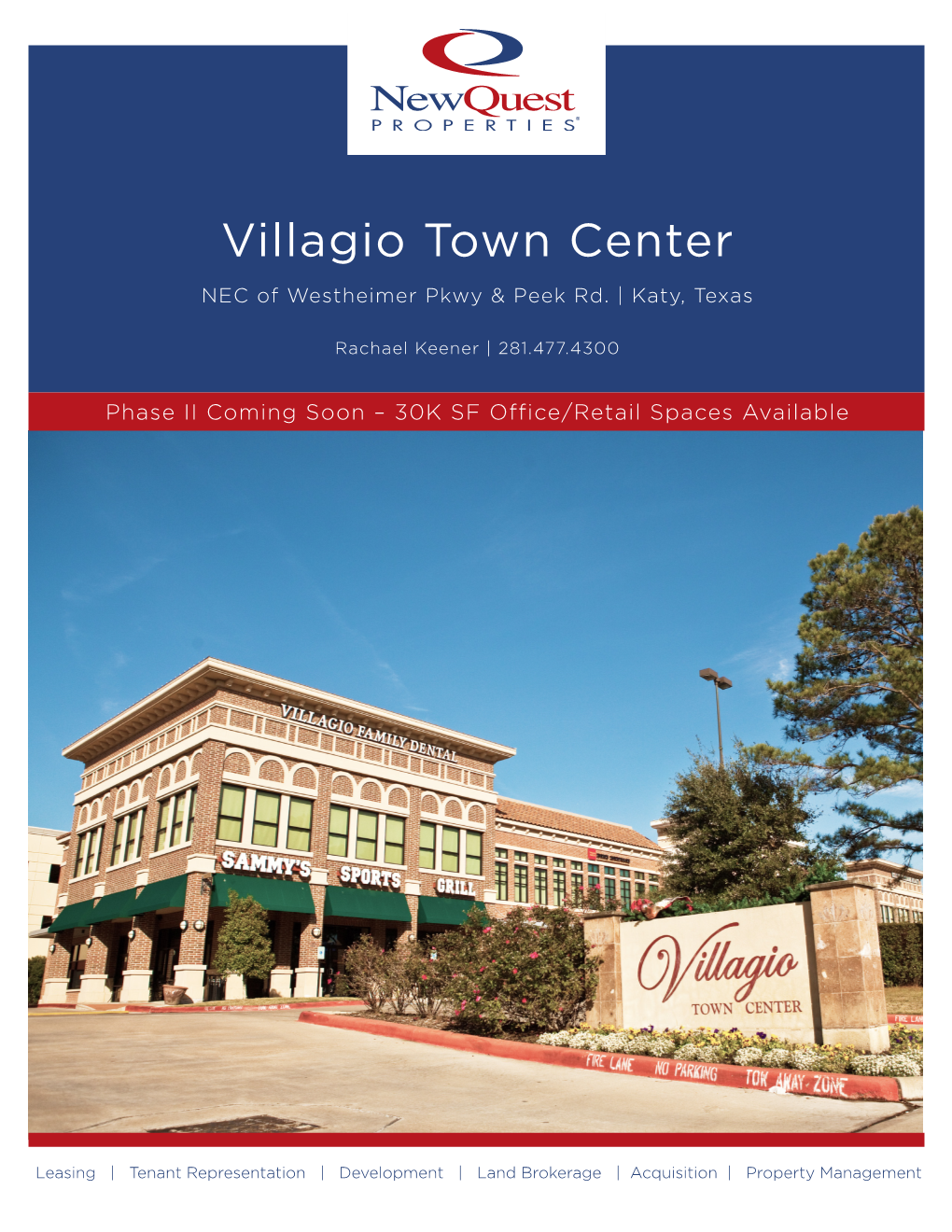 Villagio Town Center NEC of Westheimer Pkwy & Peek Rd