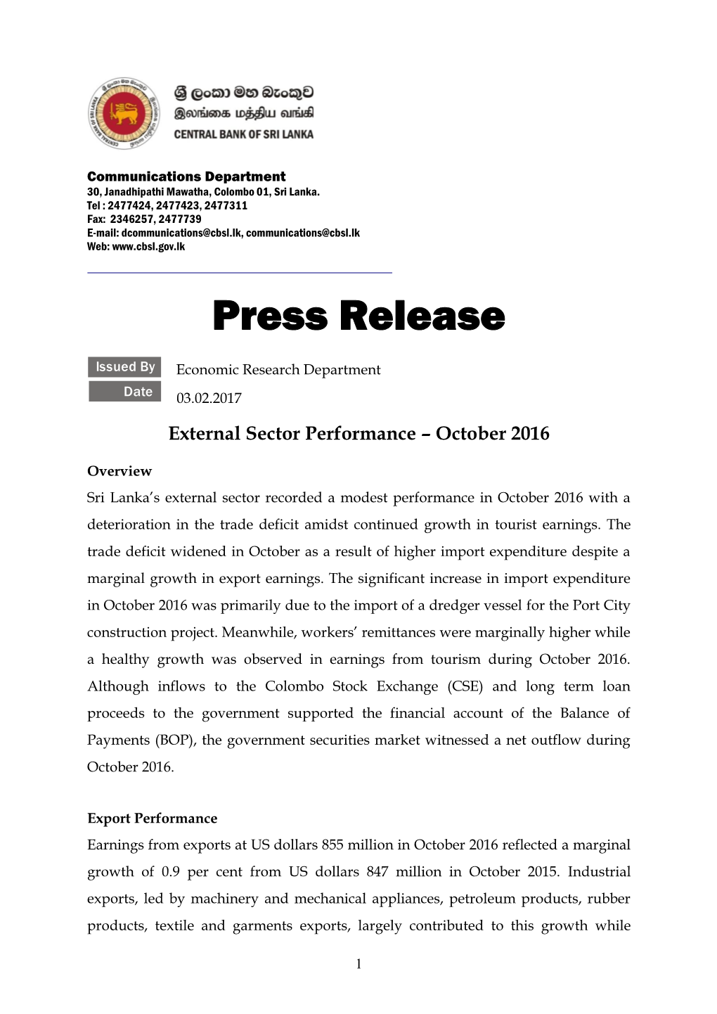 Press Release