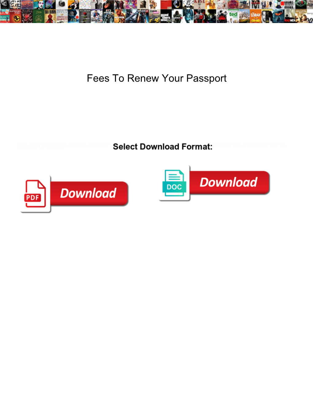 Fees to Renew Your Passport