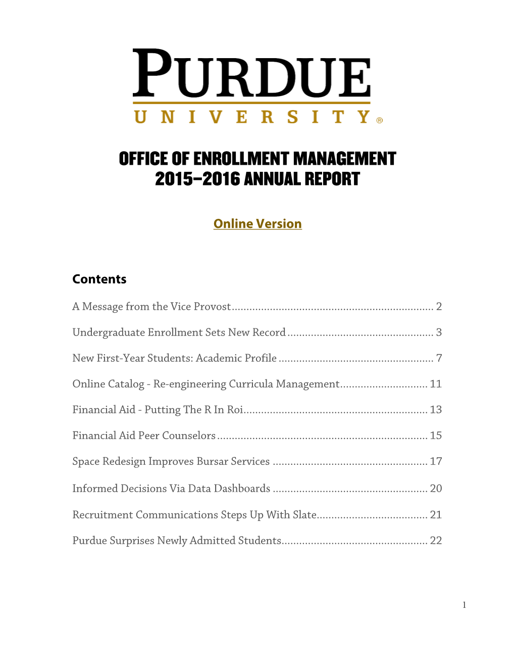 2015-2016 Enrollment Management Annual Report