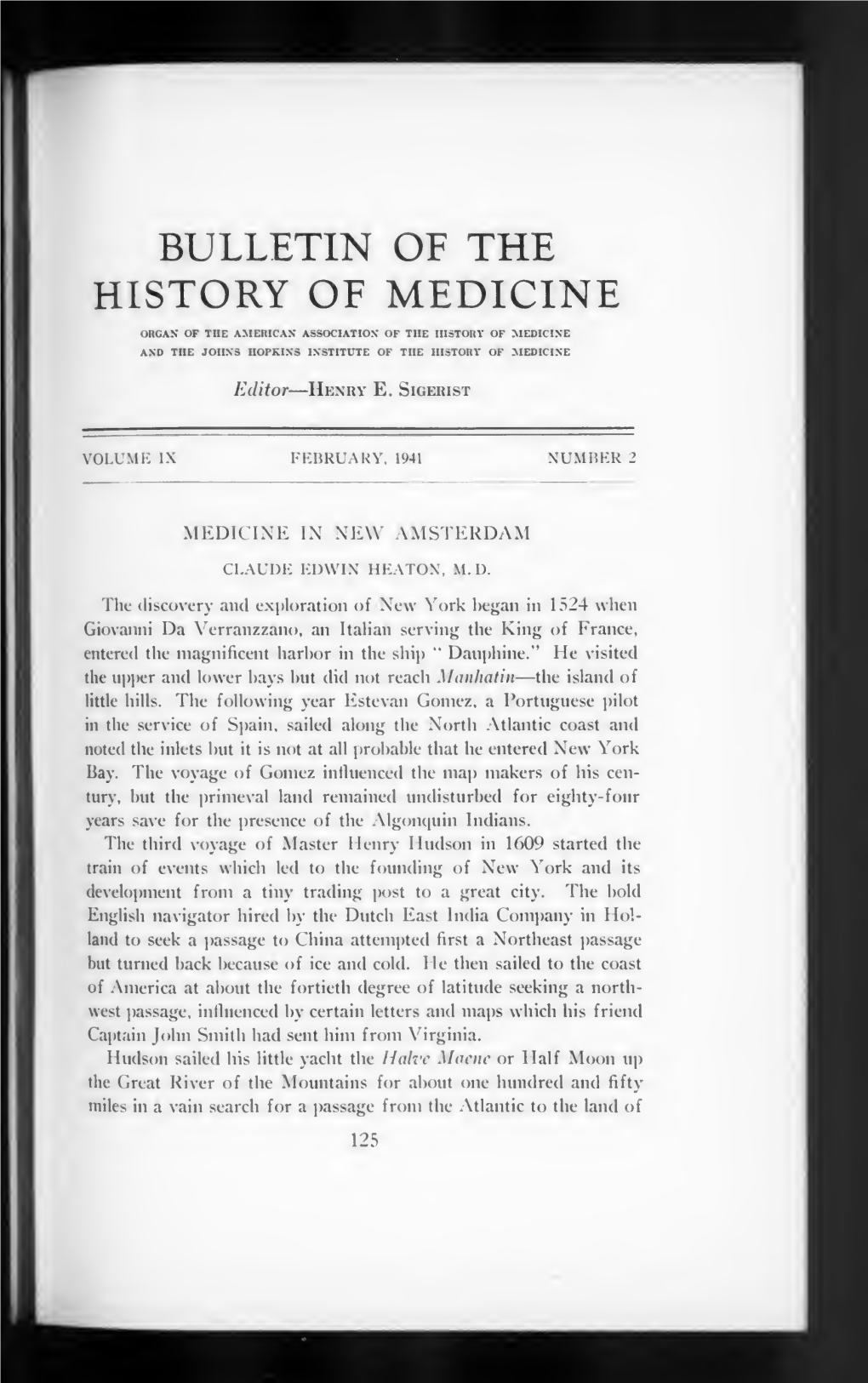 Bulletin of the History of Medicine 1941-02: Vol 9 Iss 2