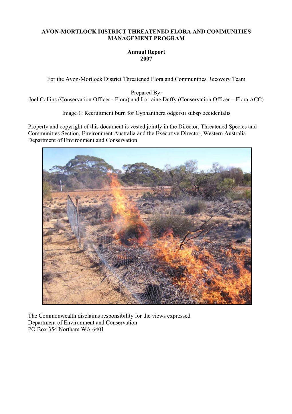 Avon-Mortlock District Threatened Flora and Communities Management Program