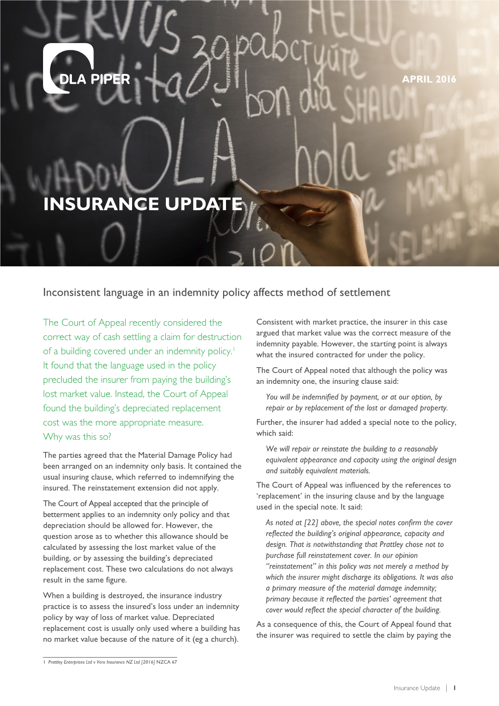 Insurance Update