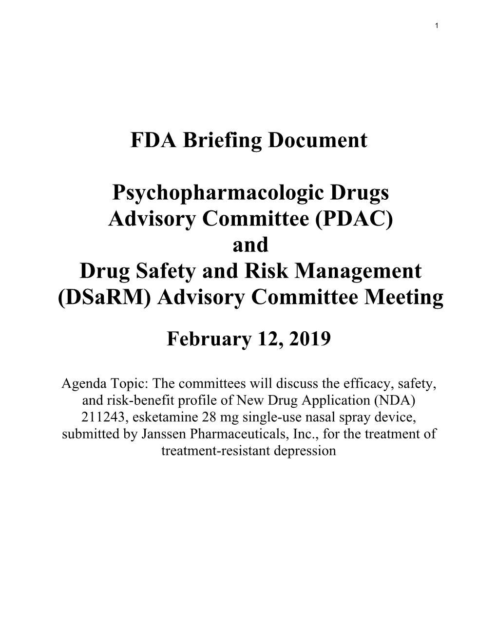 FDA Briefing Document