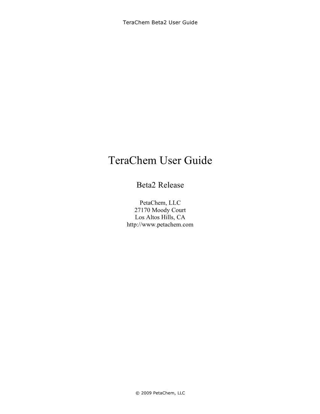 Terachem User Guide