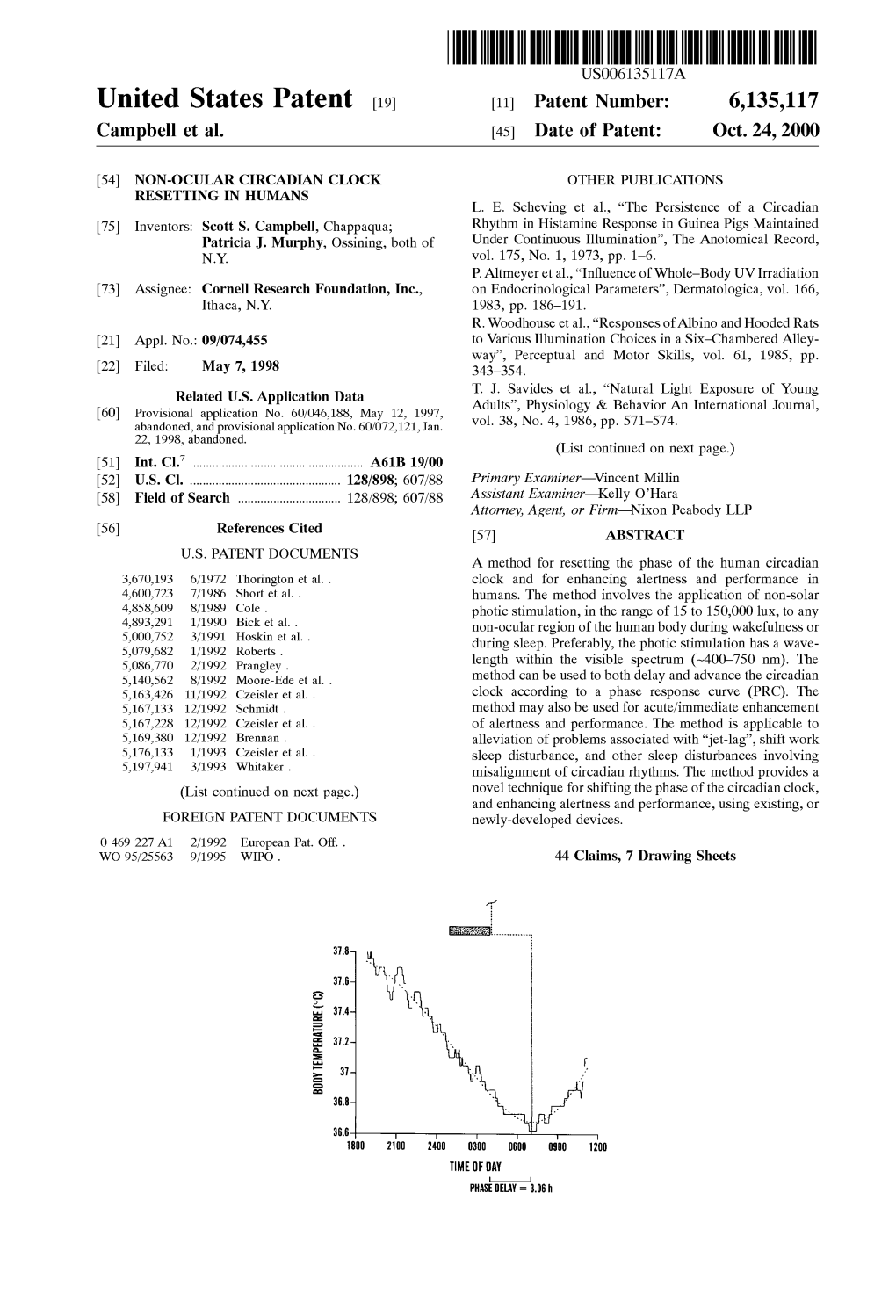 United States Patent 19 11 Patent Number: 6,135,117 Campbell Et Al