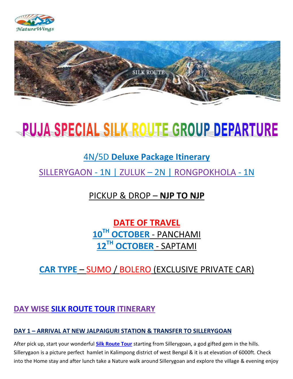 Silk Route Package Tour Group Departure