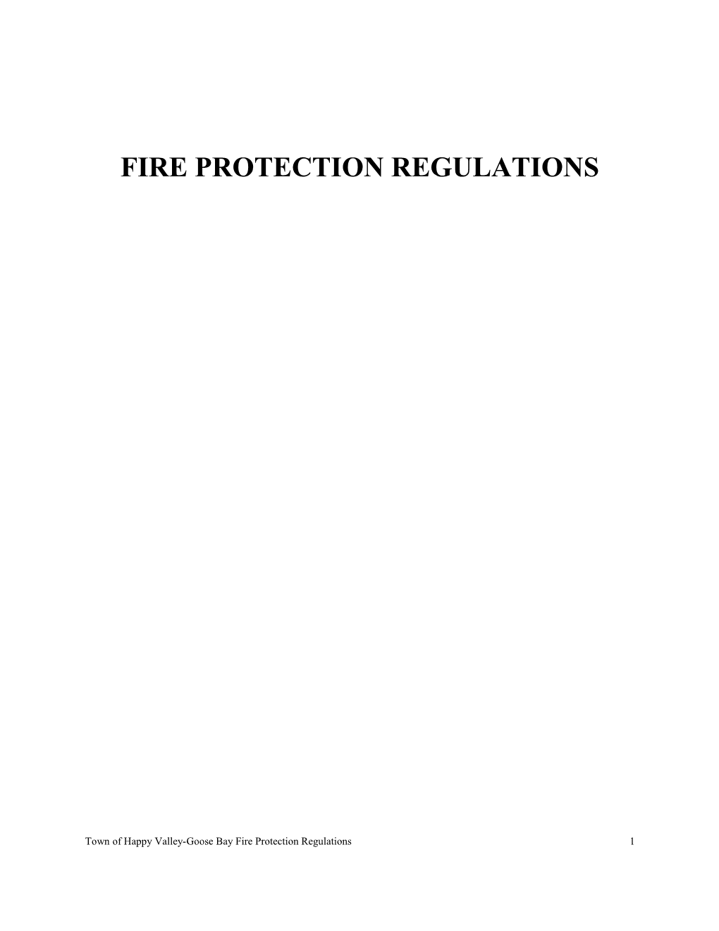 Fire Protection Regulations