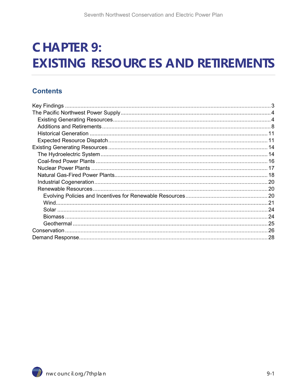 Chapter 9: Existing Resources and Retirements