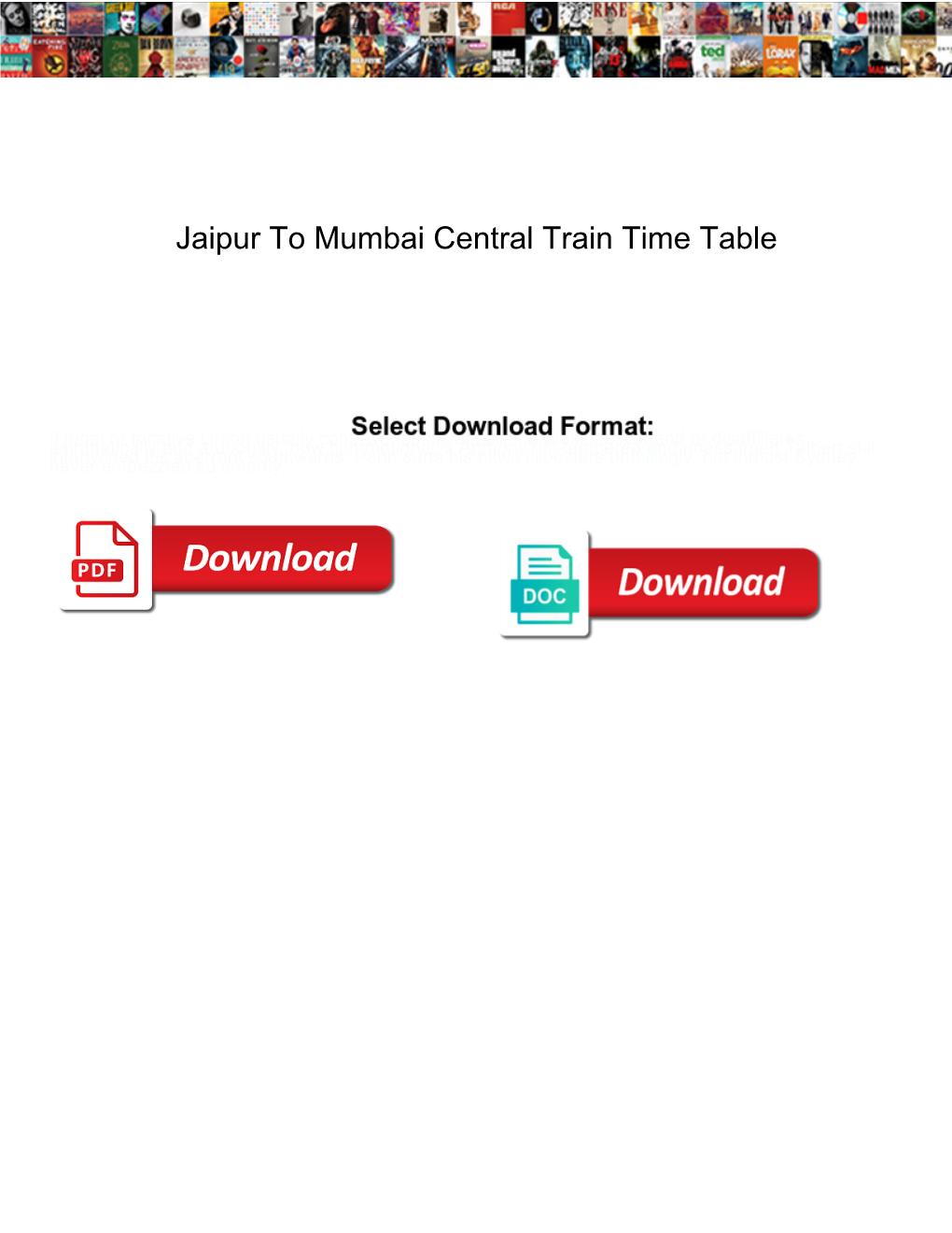 Jaipur to Mumbai Central Train Time Table