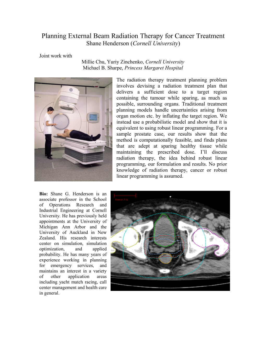 Planning External Beam Radiation Therapy for Cancer Treatment