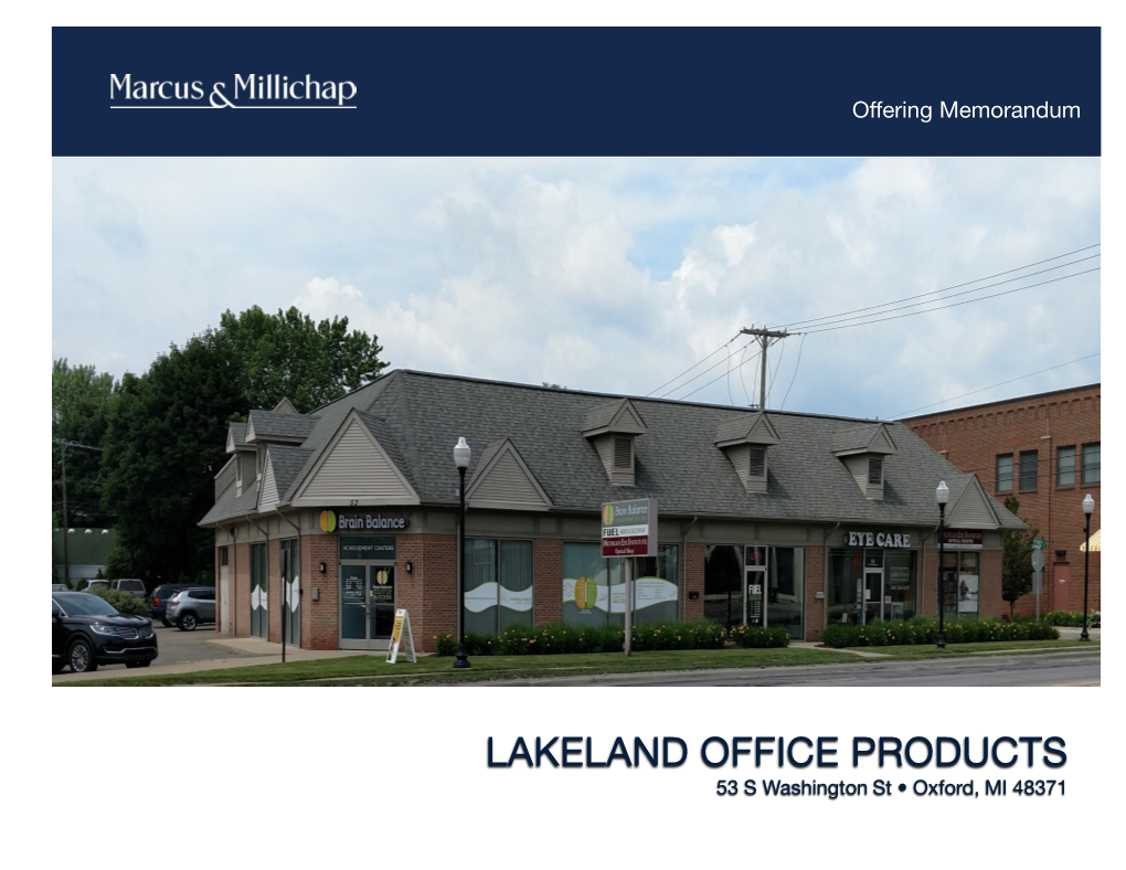 LAKELAND OFFICE PRODUCTS 53 S Washington St • Oxford, MI 48371 1 NON- ENDORSEMENT and DISCLAIMER NOTICE