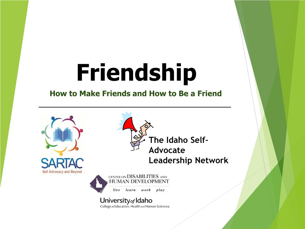 Self-Advocacy: Friendship Powerpoint