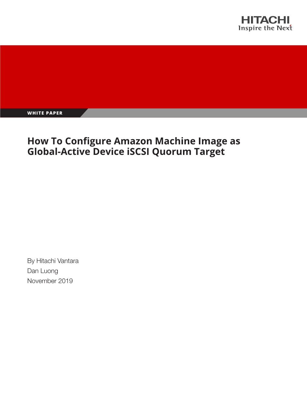How to Configure Amazon Machine Image As Global-Active Device Iscsi Quorum Target