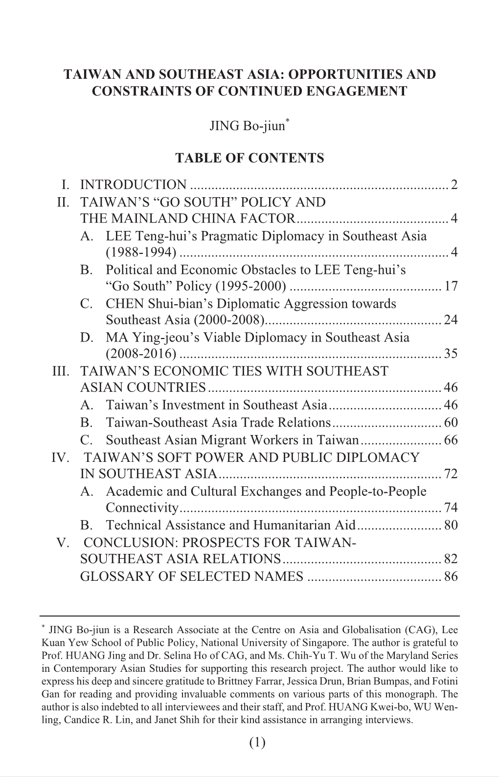 Taiwan and Southeast Asia