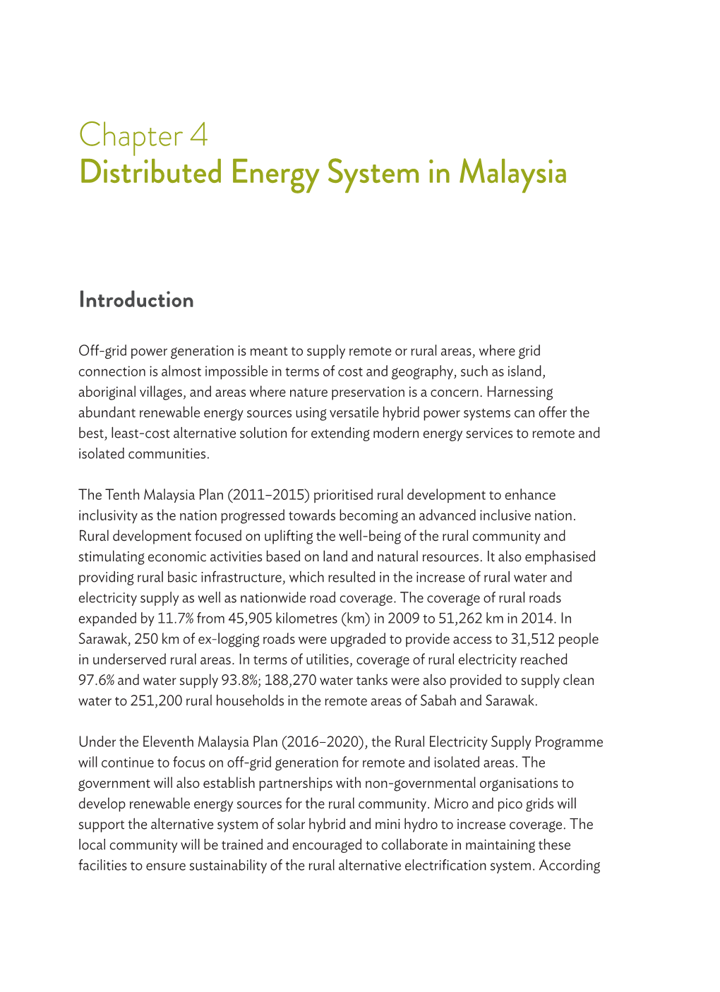 Chapter 4. Distributed Energy System in Malaysia