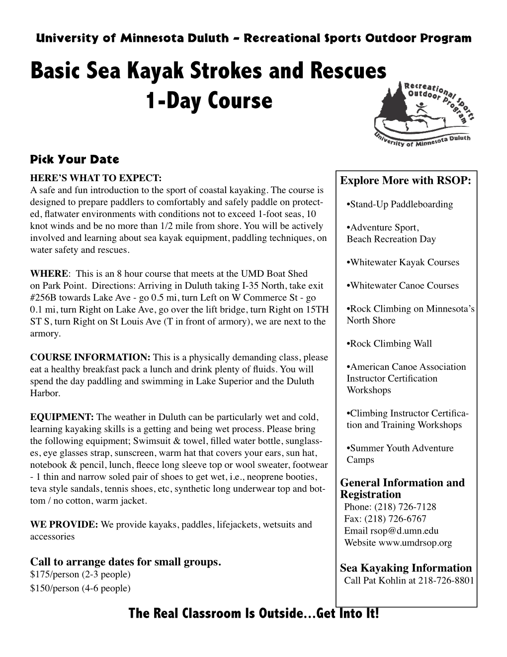 Basic Sea Kayak Strokes and Rescues 1-Day Course