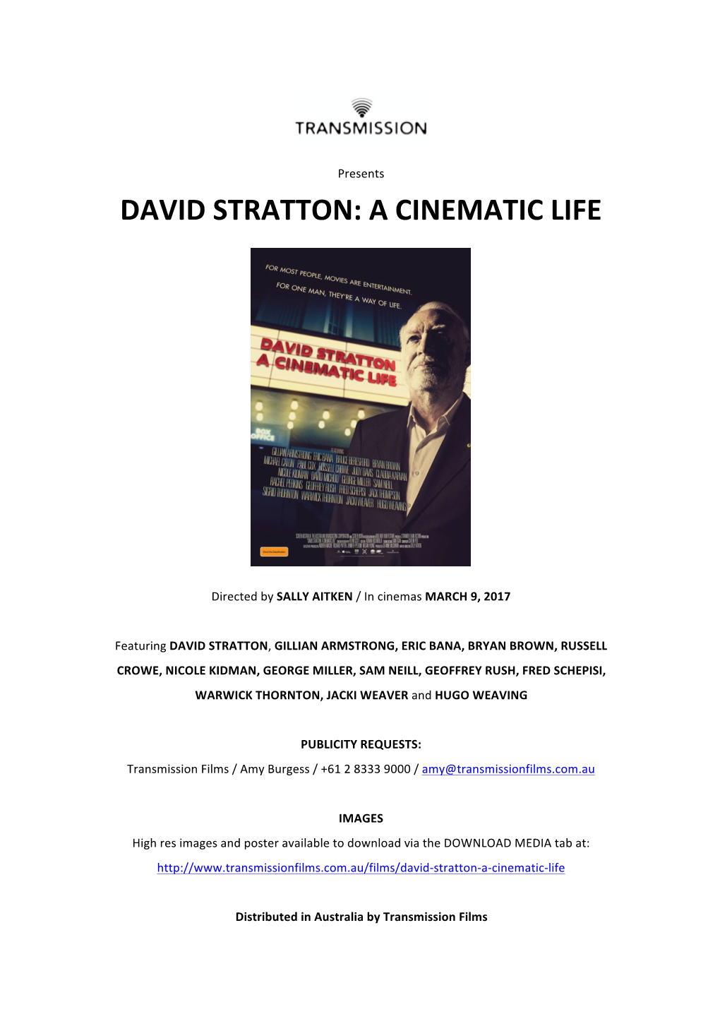 David Stratton: a Cinematic Life