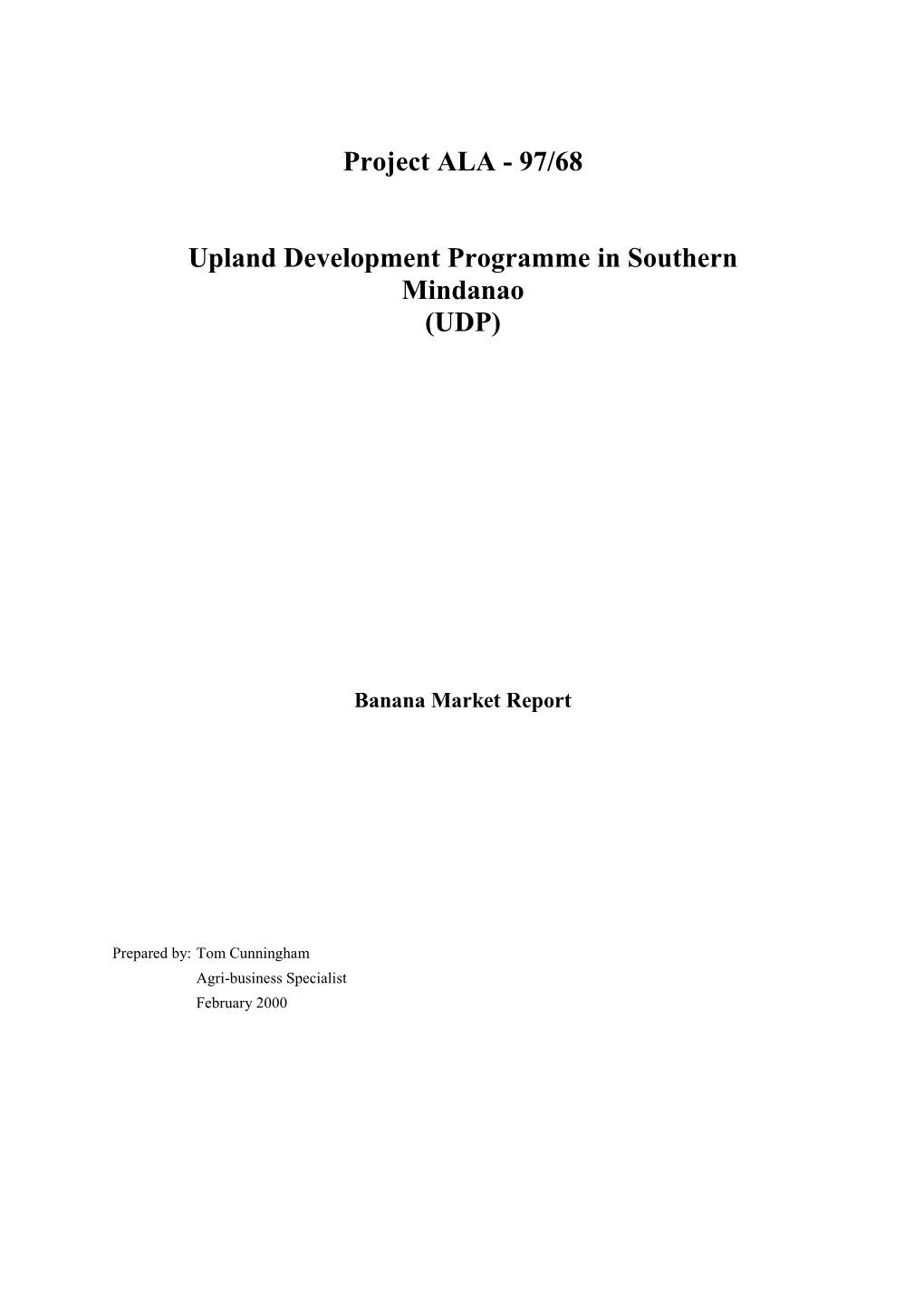 97/68 Upland Development Programme in Southern Mindanao